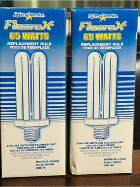 Lights of America FluoreX 65W E39 9166B 6500K Cool White Light Bulb Lot